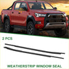 Black rubber weatherstrip window seals for front left and right doors of toyota hilux 2015-2023