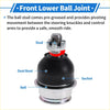 Silver and black front lower ball joint for toyota tacoma with threaded stud dust boot socket and ball socket
