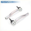 Silver metal steering knuckle assemblies with black rubber bushings and threaded ends for toyota sienna tie rod ends