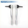 Silver metal front outer tie rod ends with black rubber boots for toyota sienna 2011-2019 shown from front side