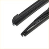 Black rubber windshield wiper blades set with sleek design and reinforced supports for toyota aygo 2005-2014