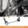 Silver metal front stabilizer sway bar links with black rubber bushings and threaded ends for toyota tacoma 2013-2014