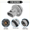 Gray plastic and metal front turn signal lamp socket with black rubber gasket for toyota avalon 2000-2004 back view