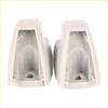 Pair of off-white plastic car door handle covers for chevy silverado with 2 gray sun visor retainer clips shown