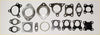 Set of metallic and black gaskets in various shapes for automotive engine use with 2 x head gasket bolts for navara d40 pathf murano 2.5 dci y25ddti
