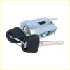 Silver metal ignition cylinder with two black plastic key blanks for 2004-2012 chevy colorado canyon door locks