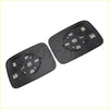 Black plastic heated side mirror assemblies with wiring and mounts for dodge ram 1500 2500 shown from back side