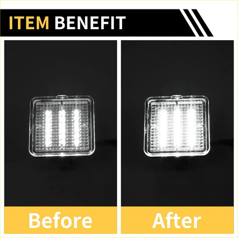 Clear plastic rectangular car trunk light with three vertical led strips for toyota tundra license plate lamp