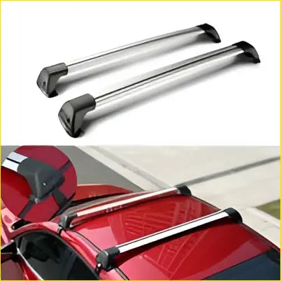 Silver aero alloy roof rack cross bars with black rubber end caps fit suzuki grand vitara and nissan qashqai