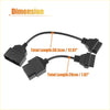Black plastic obd2 adapter cable with 22 pin and 16 pin connectors for 4wd ute offroad toyota vehicles