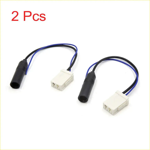 Black and white plastic car female stereo radio antenna wire harness with blue and black wires for 4wd ute offroad use