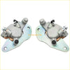 Silver metal rear brake calipers with matte finish and black rubber components for can am defender hd7 hd8 hd9 hd10