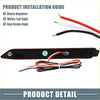 Backside of black plastic led brake tail light assembly with red white and black wiring for 2019 toyota rav4 rear bumper reflector