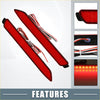 Red led rear bumper reflector tail lights with sleek elongated design and textured surface for toyota rav4 2019