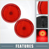 Red circular led reflectors with textured bubble surface and central lights for rear bumper of toyota sienna 2011-2020