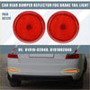 Red circular rear bumper reflector led brake tail lights with textured surface and clear plastic housing for toyota sienna