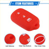 Red soft silicone key cover with clear button cutouts for lock unlock and trunk for toyota 4runner sequoia