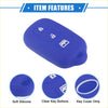 Blue soft silicone key cover for toyota 4runner and sequoia with clear button overlays for lock unlock and trunk