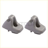Gray plastic sun visor retainer clips for dodge ram 1500 2500 3500 4500 5500 shown from the back side