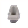 Gray plastic sun visor retainer clip with textured grip and rectangular cutout for dodge ram trucks