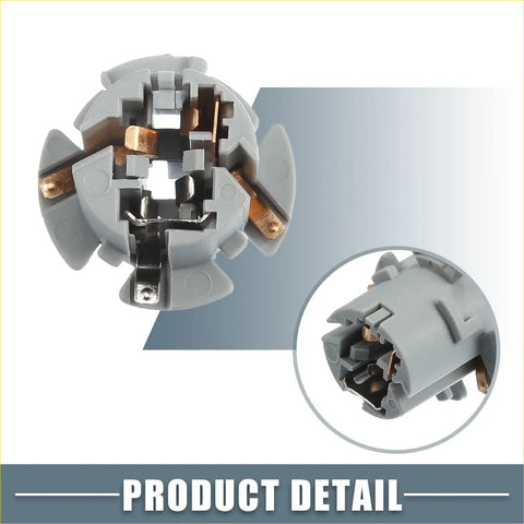 Gray plastic tail brake light bulb socket holder with copper metal contacts for toyota 4runner shown from back side