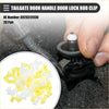 2 yellow and white plastic tailgate door handle lock rod clips for toyota part number 69293-12030