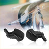 Black plastic windshield washer nozzles with sleek angular design for Toyota Sienna 2004-2010 spray jets set of 2