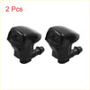 Black plastic windshield wiper nozzles with glossy finish and dual spray jets for toyota sienna 2004-2010