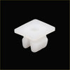 White plastic car interior trim clip with square top and two rounded feet for 4wd ute offroad bumper fender fastener clips