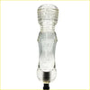 20cm dorifto crystal bubble clear glass pepper grinder with textured ridges and a black base