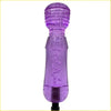 Purple translucent plastic 20cm dorifto crystal bubble gear knob with ribbed rounded top and visible internal bubbles