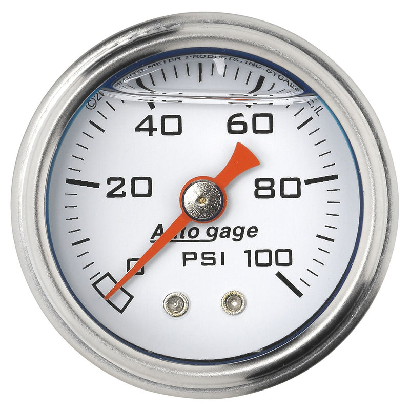 AutoMeter 0-100 PSI 1-1/2 White Fuel AU2177