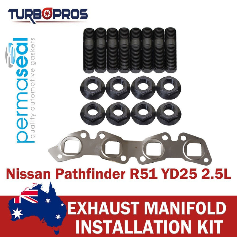 Nissan Pathfinder R51 YD25 2.5L Permaseal Exhaust Manifold Stud&Gasket Kit