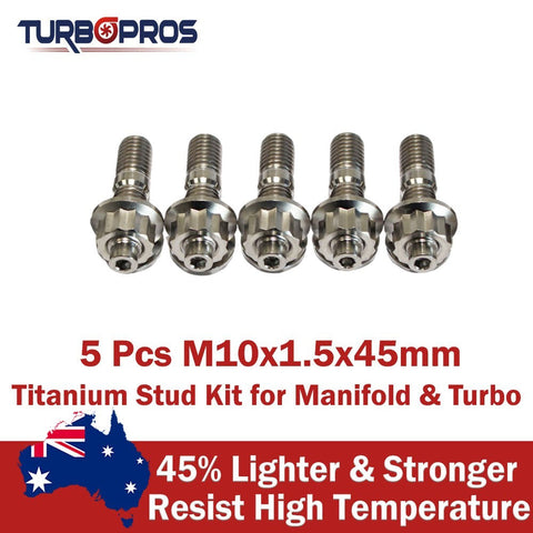 Manifold & Turbo 5 Pcs M10X1.5X45Mm Titanium Stud Kit