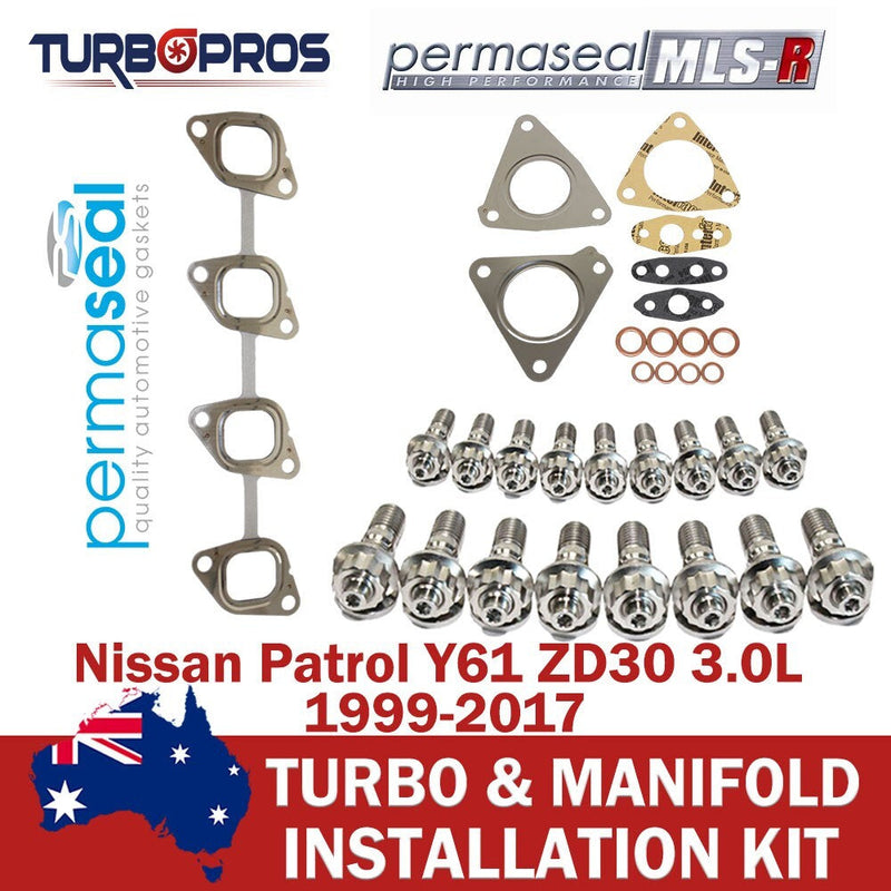Nissan Patrol Y61 ZD30 3.0L Permaseal Turbo&Manifold Titanium Studs&Gasket