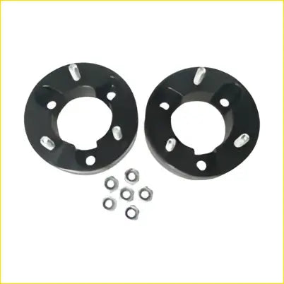 Black alloy 25mm front coil strut shock spacer lift kit with silver bolts and nuts for Nissan Navara D40 D23 NP300 4WD