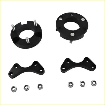 Black automotive hubcentric ring and spacer kit with silver bolts for 25mm strut and ball joint lift fit holden colorado