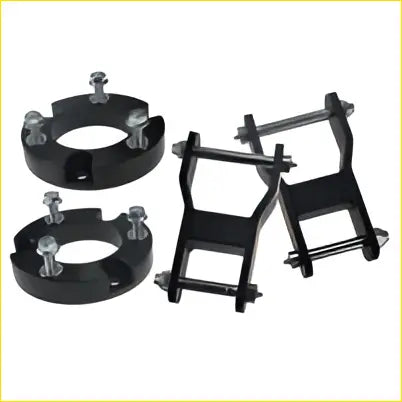Black metal wheel spacers and brackets set for mitsubishi triton mr 25mm strut spacer and rear greasable shackles