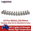 Manifold & Turbo 12 Pcs M10X1.25X45Mm Titanium Stud Kit