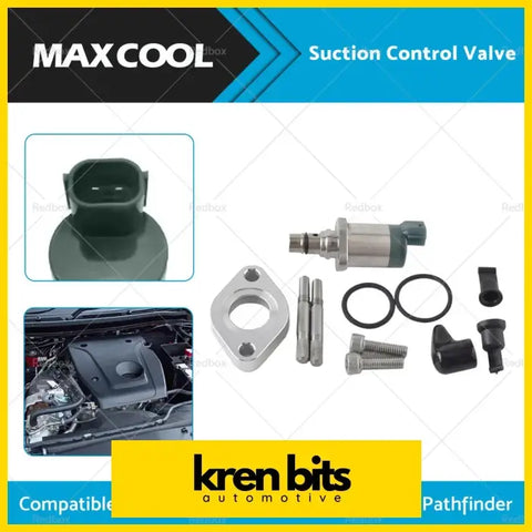 Maxcool 294200-2760 suction control valve with metallic body and black plastic parts with mounting hardware for mitsubishi l200 triton