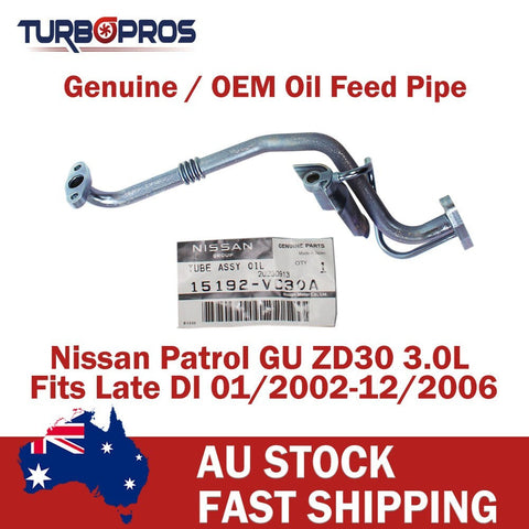 Nissan Patrol GU ZD30 3.0L Genuine Turbo Charger Oil Feed & Return Pipe