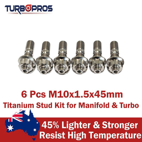 Manifold & Turbo 6 Pcs M10X1.5X45Mm Titanium Stud Kit