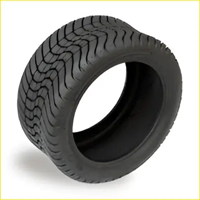 Black rubber tubeless golf cart tire with deep aggressive tread pattern 21535-12 dia 478mm front view