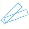 Two light blue rectangular rubber steel core gasket seals with rounded corners for chevy sbc 283 valve cover