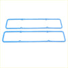 Two light blue rubber valve cover gaskets with steel core suitable for chevy sbc 283 engine