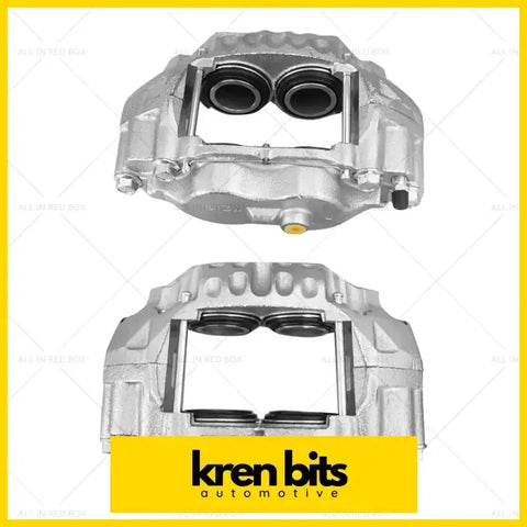 Silver metallic dual piston front brake caliper with textured finish for toyota land cruiser hzj75 79