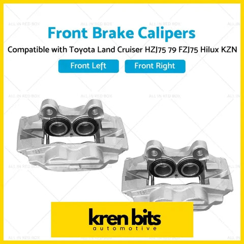 Silver metallic front brake calipers made for toyota land cruiser hzj75 79 and hilux models in pairs