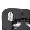 Black plastic fiber optic distribution frame with silver connectors shown from the back for heated mirror glass use