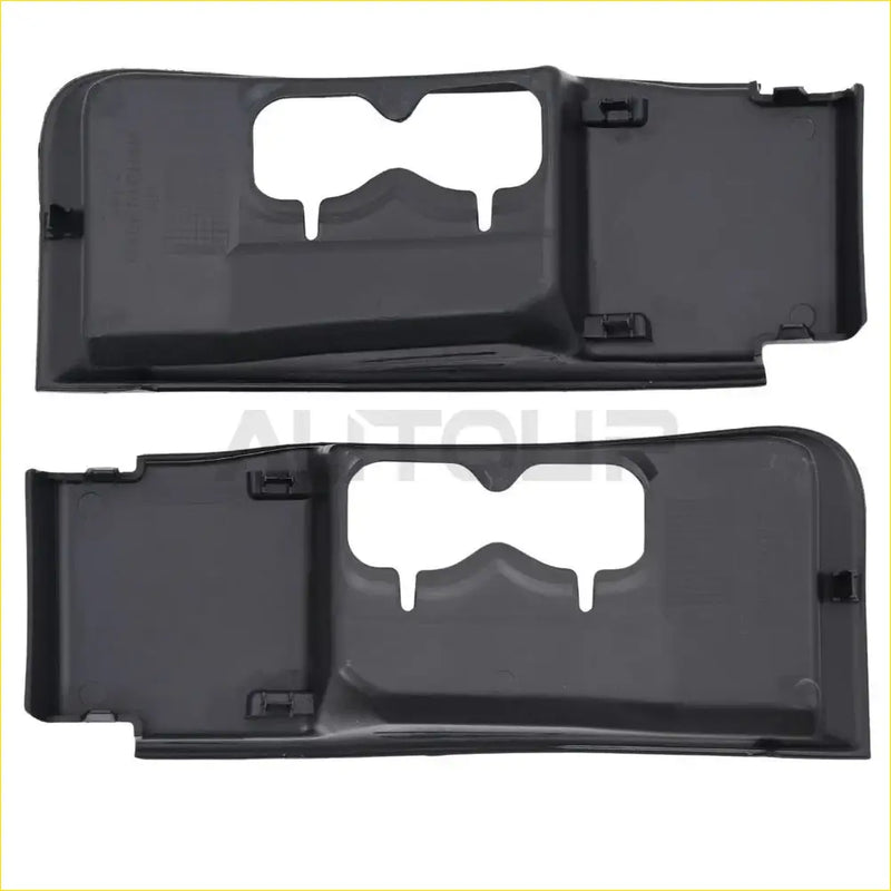 Black plastic tow hook cover bezels with cup holder cutouts for left and right fit ford f250 f350 f450 f550 super