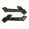 Black metal upper radiator support door frame brackets for dodge durango and jeep grand cherokee shown from back side